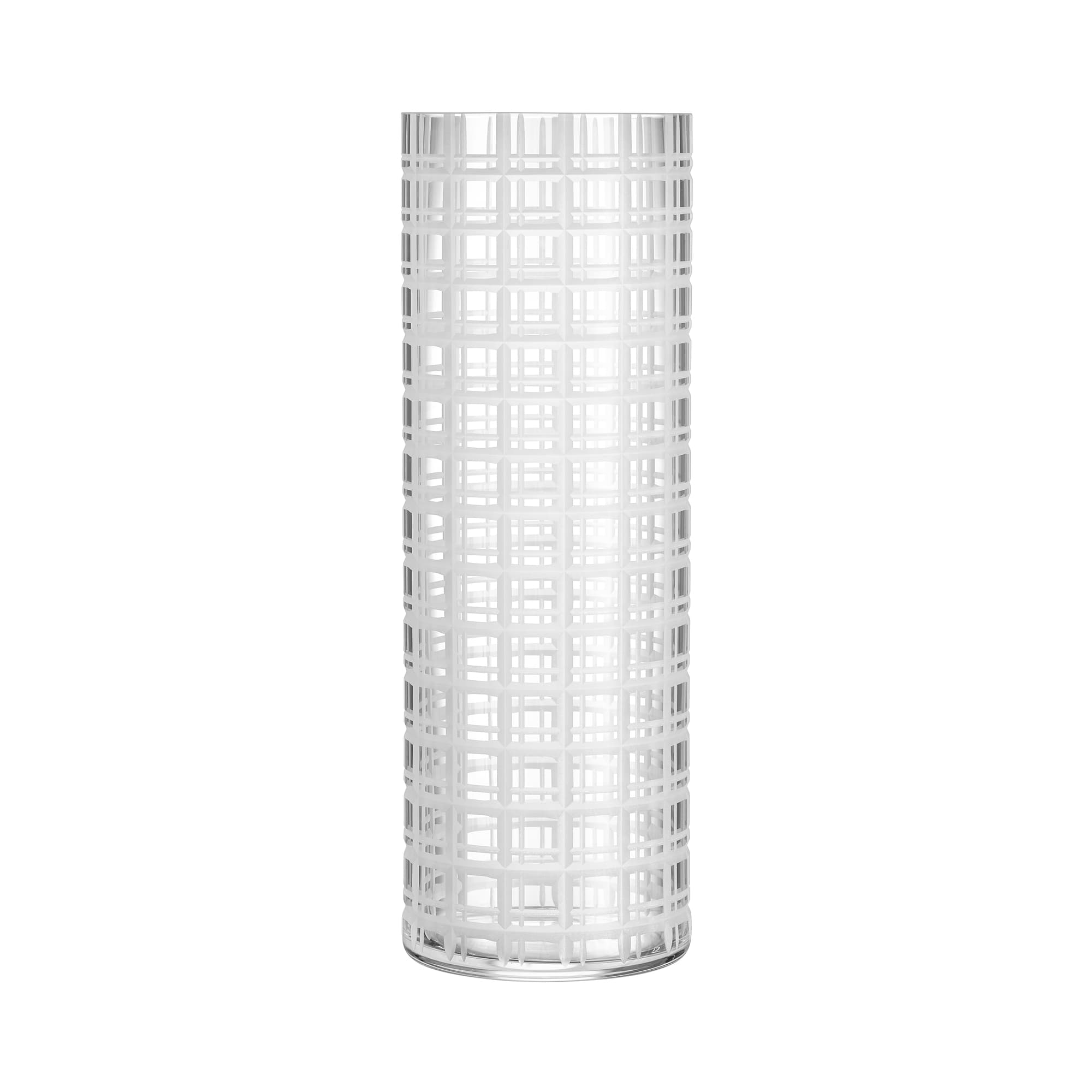 CUT IN NUMBER Vase H 330 mm med rutemønster